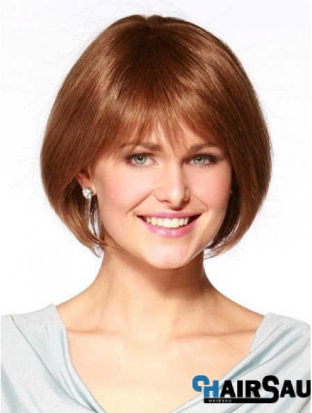 Chin Length Straight Monofilament Auburn Online Bob Wigs