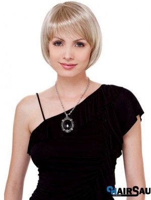 Bobs Chin Length Blonde Straight Comfortable Petite Wigs