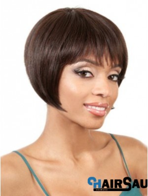 Capless Straight Bobs Chin Length 8 inch Gorgeous Human Hair Wigs