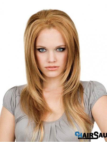  Remy Human Hair Lace Front Blonde Modern Long Wigs