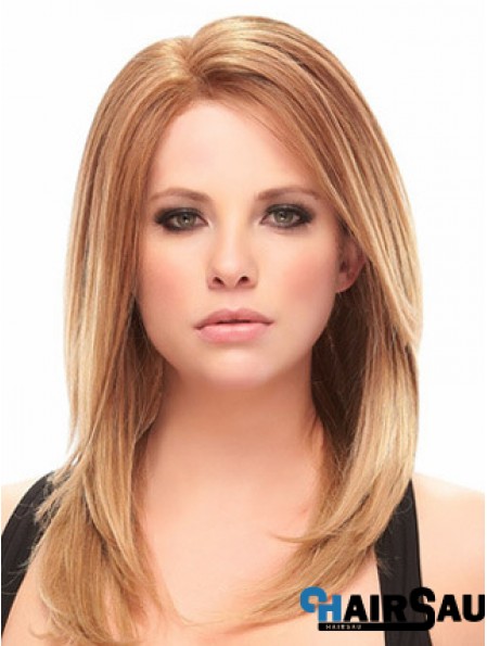 Auburn Shoulder Length Trendy Straight Without Bangs Lace Wigs