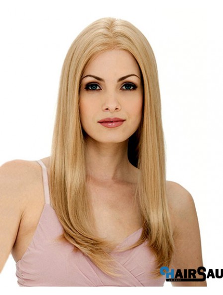 24 inch Blonde Long Layered Straight Flexibility Lace Wigs