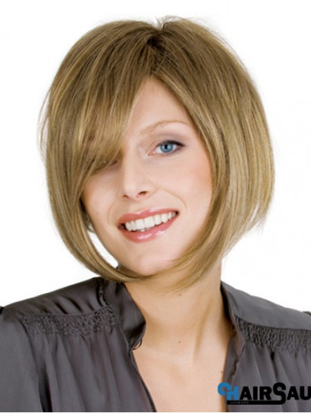 Chin Length Blonde Modern 10 inch Wavy Bob Wigs