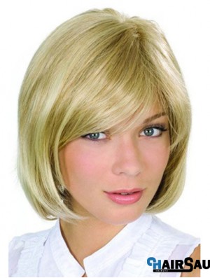 Chin Length Blonde High Quality 10 inch Wavy Bob Wigs