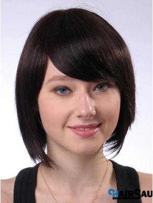 Bobs Best Straight Brown Chin Length Human Hair Wigs