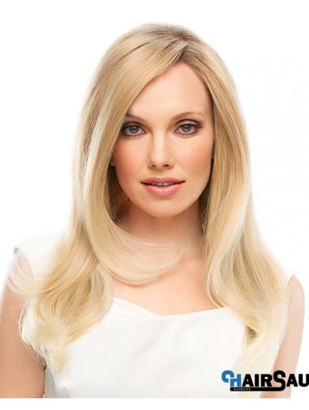 18 inch Blonde Long Layered Straight Designed Lace Wigs