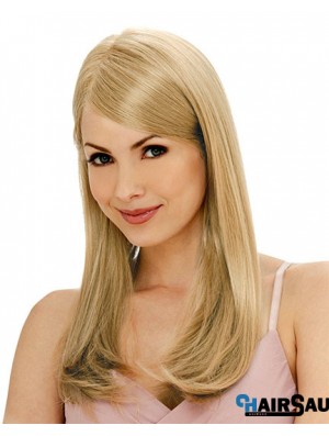 Straight Layered Monofilament Blonde No-Fuss Long Wigs