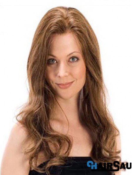 Wavy Remy Human Long Brown Monofilament Human Hair Wigs