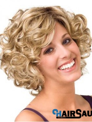 Curly Blonde Layered 10 inch Buy Human Hair Wigs