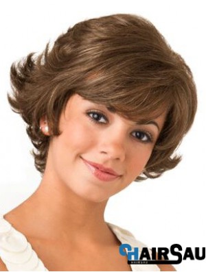 Lace Front Wavy 8 inch Brown Bob Wigs For Women