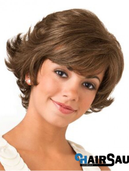 Lace Front Wavy 8 inch Brown Bob Wigs For Women