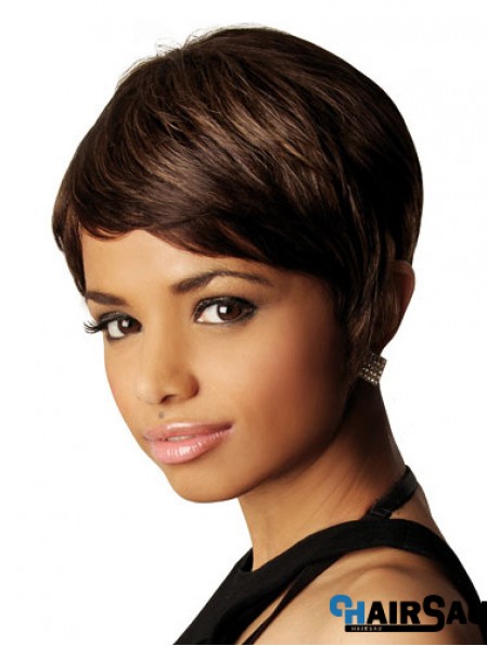 African American Human Hair Wigs Straight Style Short Length Bobs Cut