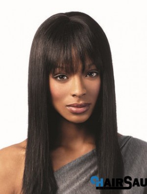 African American Hairstyles With Bangs Remy Human Black Color