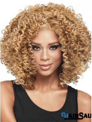 African Hair Style With Capless Kinky Style Blonde Color Shoulder Length