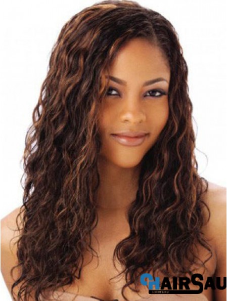 Auburn Color Long Length Wavy Style Without Bangs Human Hair Full Lace Wigs For African American Women 