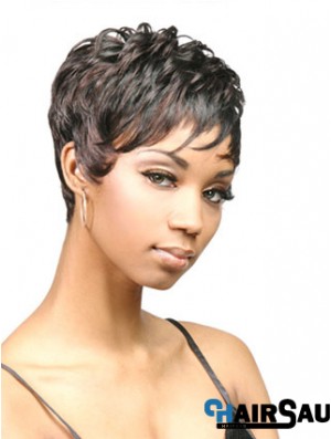 Black Wavy Synthetic African American Wigs