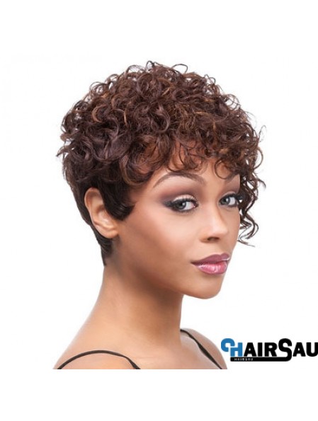 Curly Layered Trendy African American Wigs