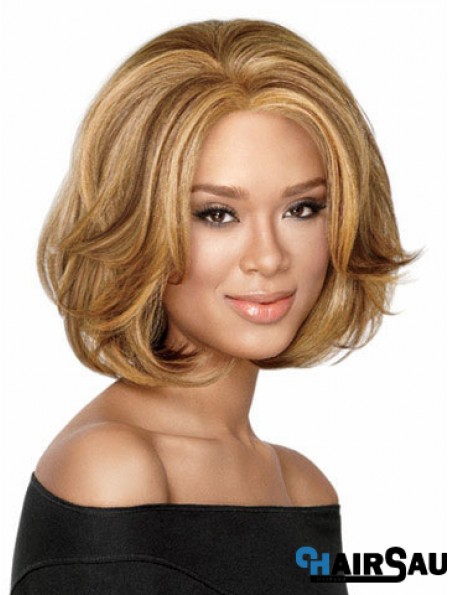 Chin Length Wavy Capless Blonde Durable Bob Wigs