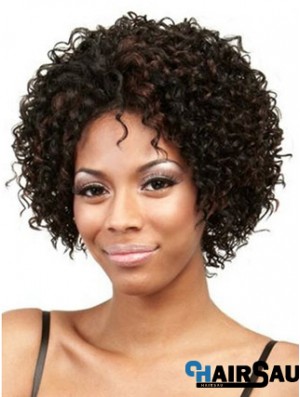 Comfortable Chin Length Kinky 10 inch Synthetic Glueless Lace Front Wigs