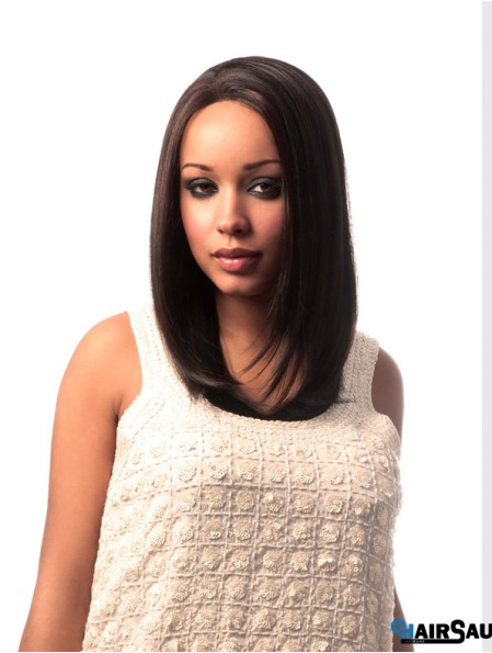 Long Brown Yaki Without Bangs Great African American Wigs