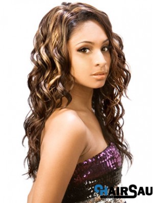 Long Brown Wavy Without Bangs Incredible African American Wigs