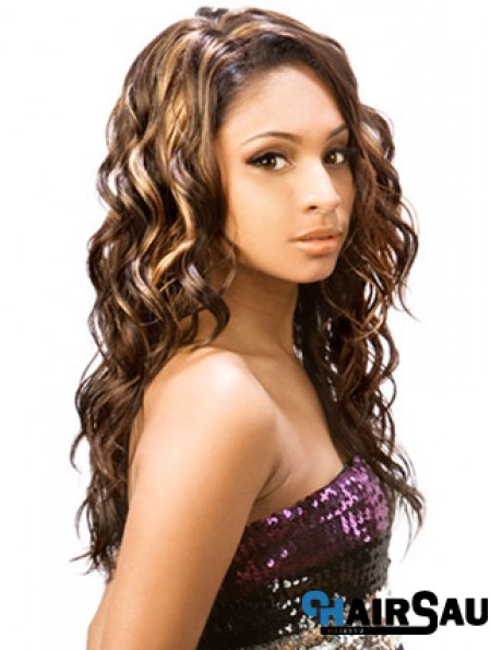 Long Brown Wavy Without Bangs Incredible African American Wigs