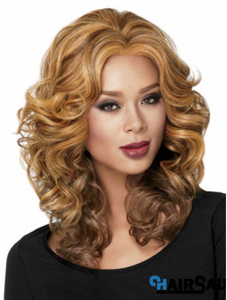 African American Curly Full Lace Wigs Blonde