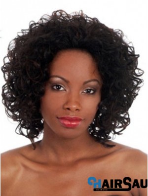 Black Chin Length Synthetic Capless 14 inch Afro Kinky Wigs