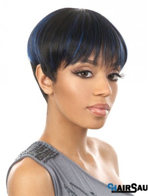 Cropped Black Straight Boycuts New African American Wigs