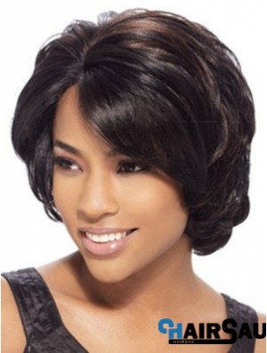 Wavy Layered Chin Length Brown Trendy Lace Front Wigs