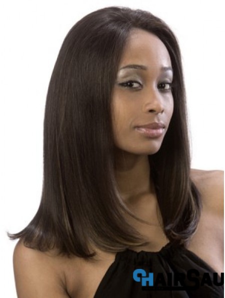 Yaki Without Bangs Lace Front Online 16 inch Brown Long Wigs