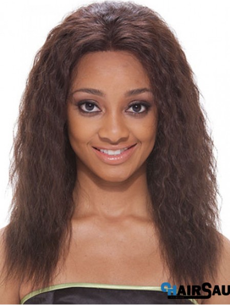 16 inch Brown Shoulder Length Without Bangs Wavy Popular Lace Wigs