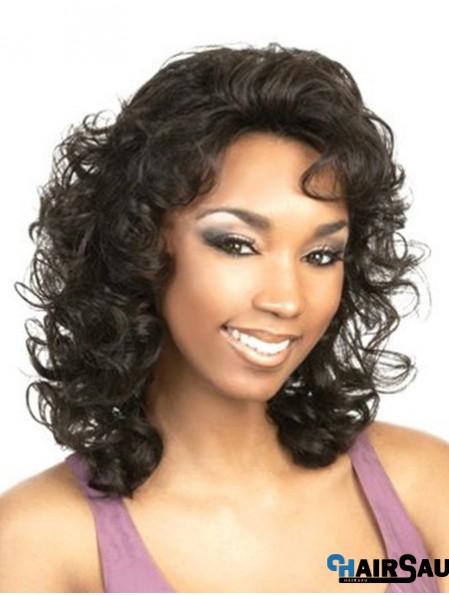 Curly Black Fashion Shoulder Classic Wigs