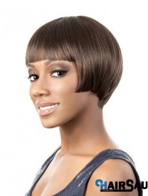 Lace Front Short Yaki Brown Amazing Bob Wigs