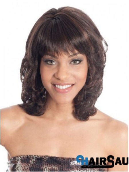 Brown Wavy Fashion African American Wigs