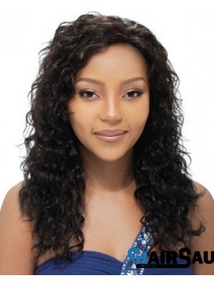 Long Black Curly Layered Natural African American Wigs