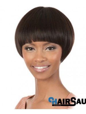 Short Brown Straight Bobs Cheapest African American Wigs