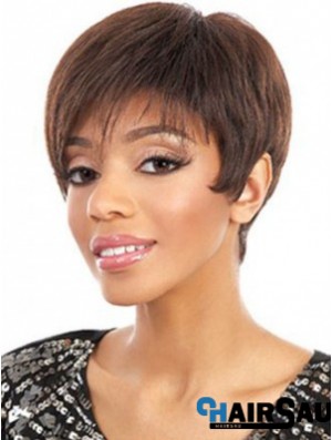 Short Auburn Straight Layered Cheapest African American Wigs