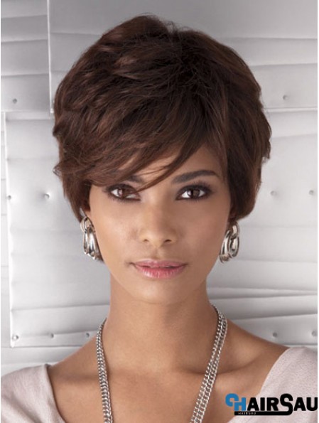 Cropped Auburn Wavy Layered Cheapest African American Wigs