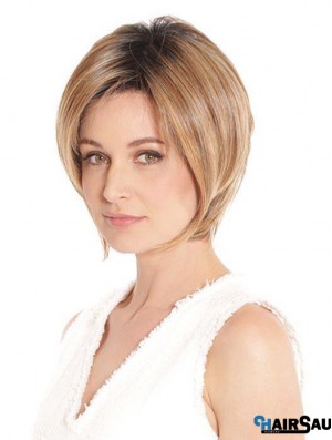 Blonde Designed Straight Short Synthetic Bob Wigs