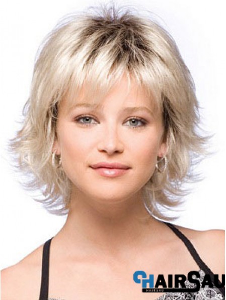 Synthetic Hair Wigs Chin Length Blonde Color