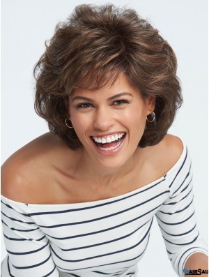 Capless Brown 8 inch Short Boycuts Synthetic Wigs