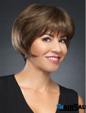 6 inch Cropped Incredible Brown Straight Bob Wigs