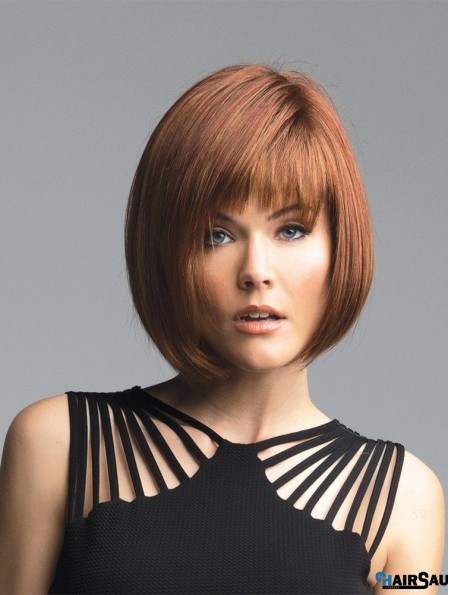 10 Inch Auburn Straight Fashionable Bob Wigs