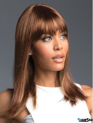 Auburn 16 inch With Bangs Long Convenient Monofilament Wigs