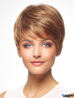 Auburn 8 inch Boycuts Cheapest Capless Synthetic Wigs