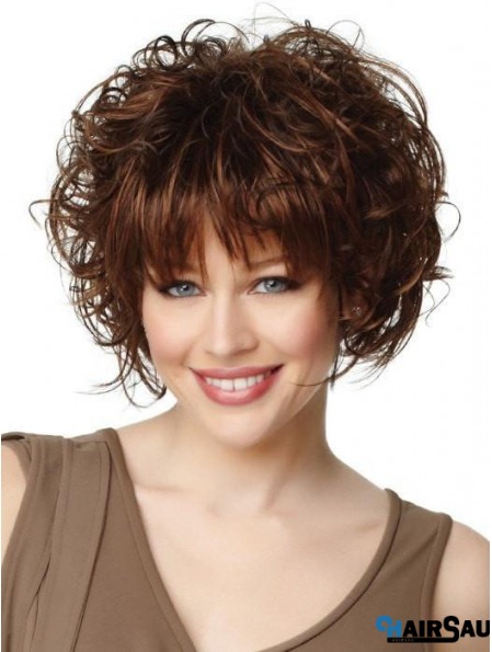 With Bangs Auburn Straight 8 inch Cropped Synthetic Wigs