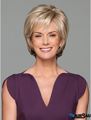 Short Wavy Blonde 6 inch Lace Wig Cap