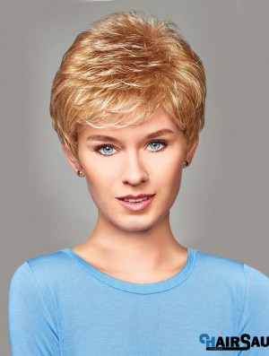 Buy Synthetic With Capless Short Length Blonde Color