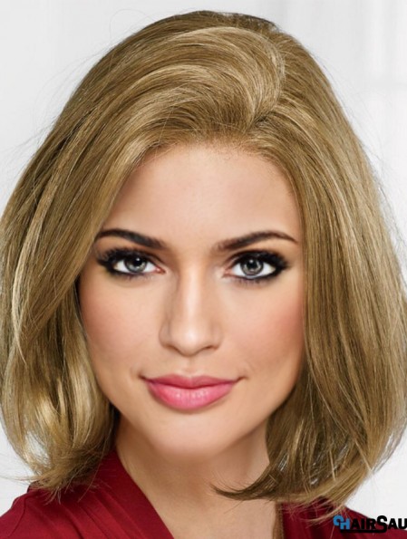 Blonde 12 inch Chin Length Straight Modern Bob Wigs For Women